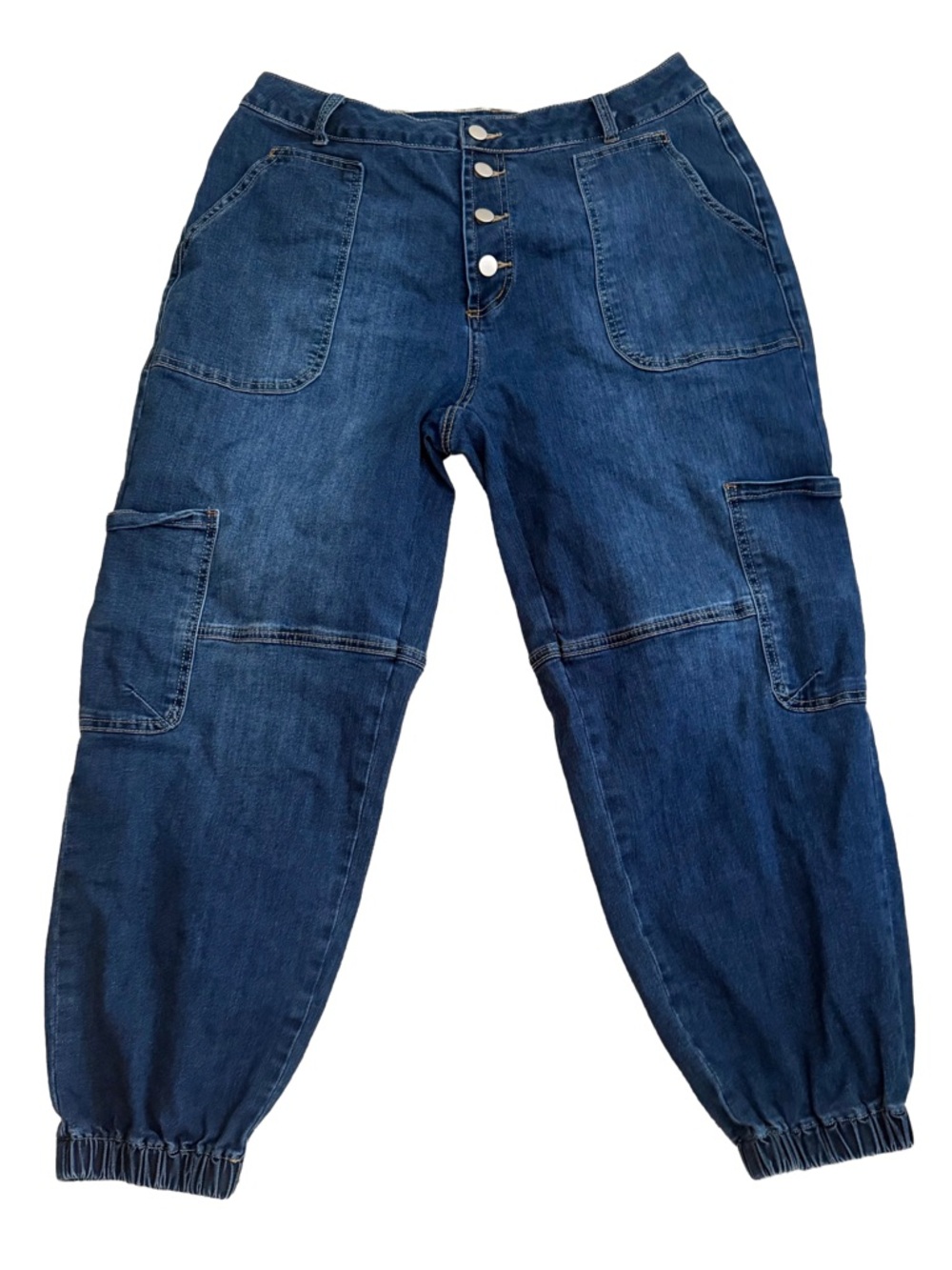 Flamingals Button Fly Cargo Jogger Jeans- Size XL